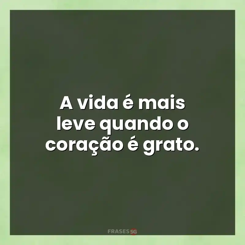 Mensagens para compartilhar: A vida é mais leve quando o coração é grato.