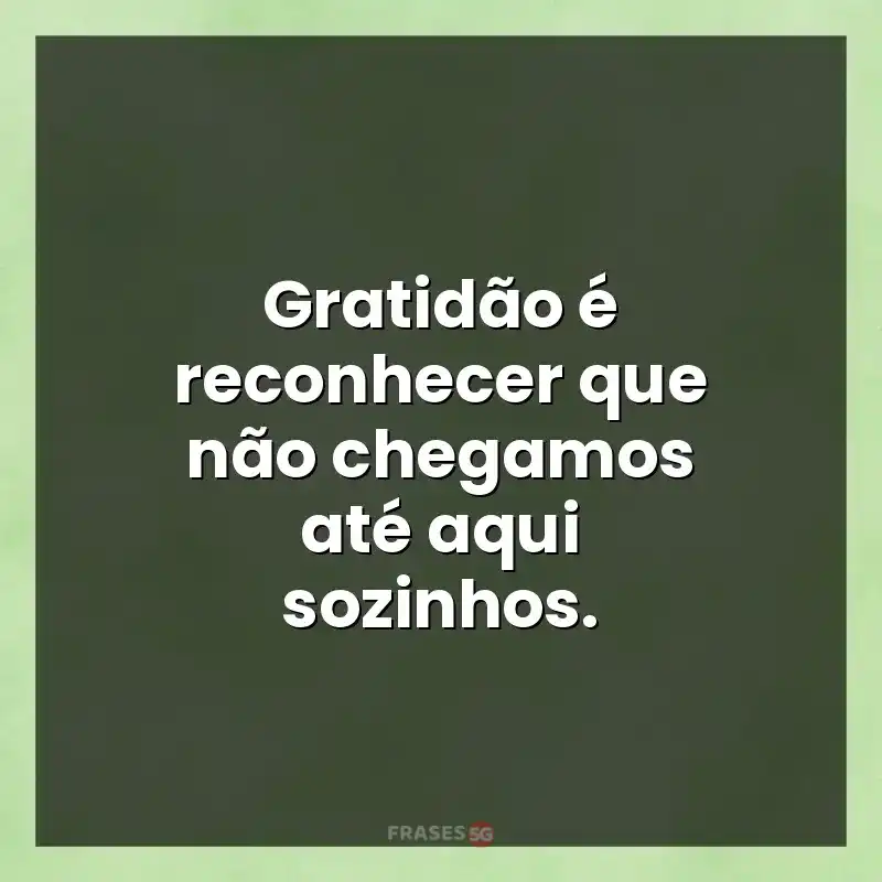 Melhores mensagens: Gratidão é reconhecer que não chegamos até aqui sozinhos.