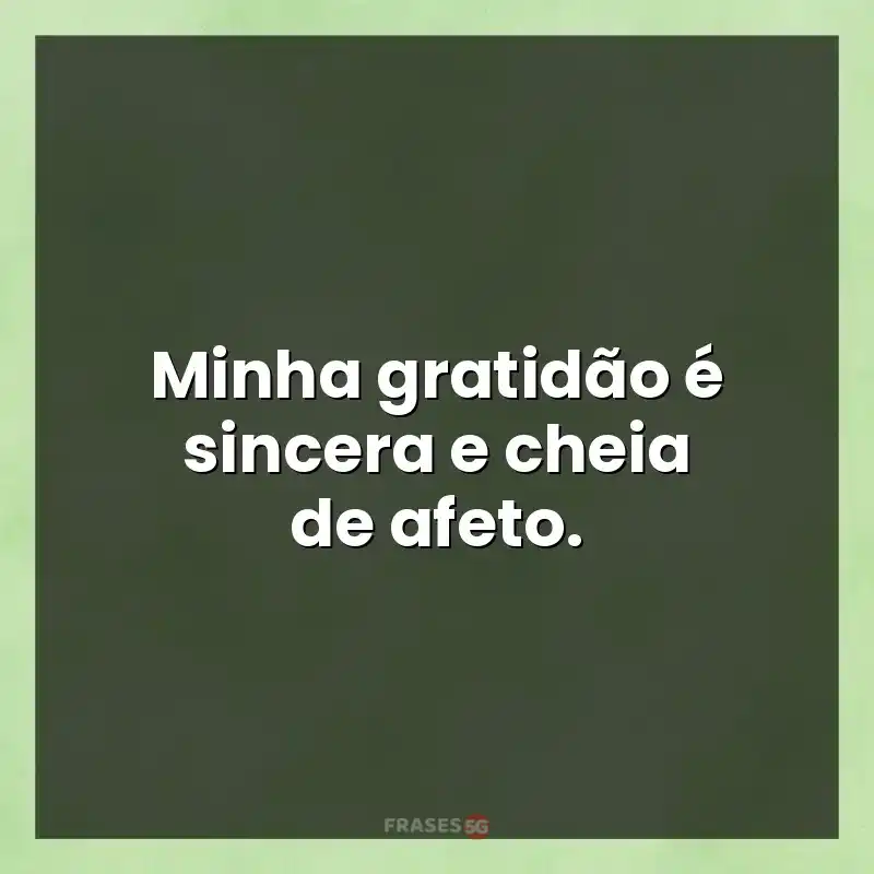 Mensagens para você: Minha gratidão é sincera e cheia de afeto.