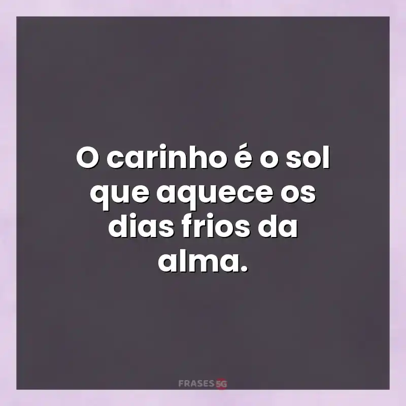 Mensagens para compartilhar: O carinho é o sol que aquece os dias frios da alma.