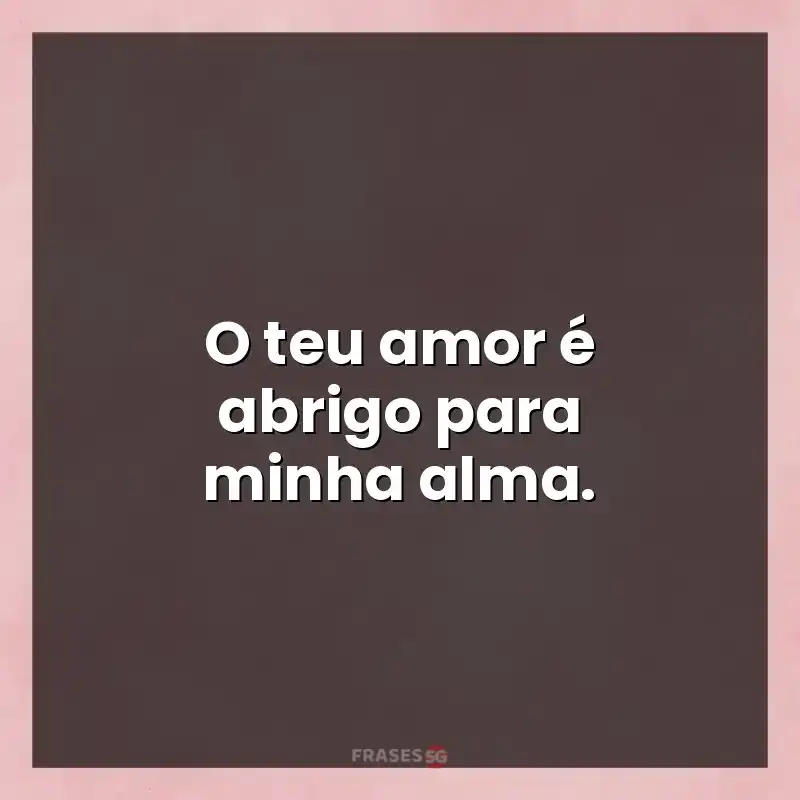 Frases de efeito com mensagens: O teu amor é abrigo para minha alma.